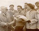 podium Maurice Nauleau course Bordeaux-Saintes 1954 De gauche à droite M. (...)