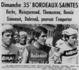 Les favoris course Bordeaux-Saintes cycliste 1973 (photo la Charente Libre)
