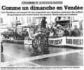 Arrivée de Laurent Drouin course cycliste Bordeaux Saintes 1994 (photo Sud (...)