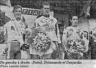 Podium d'Eric Duteil course Bordeaux-Saintes 2000 (photo Sud-Ouest)